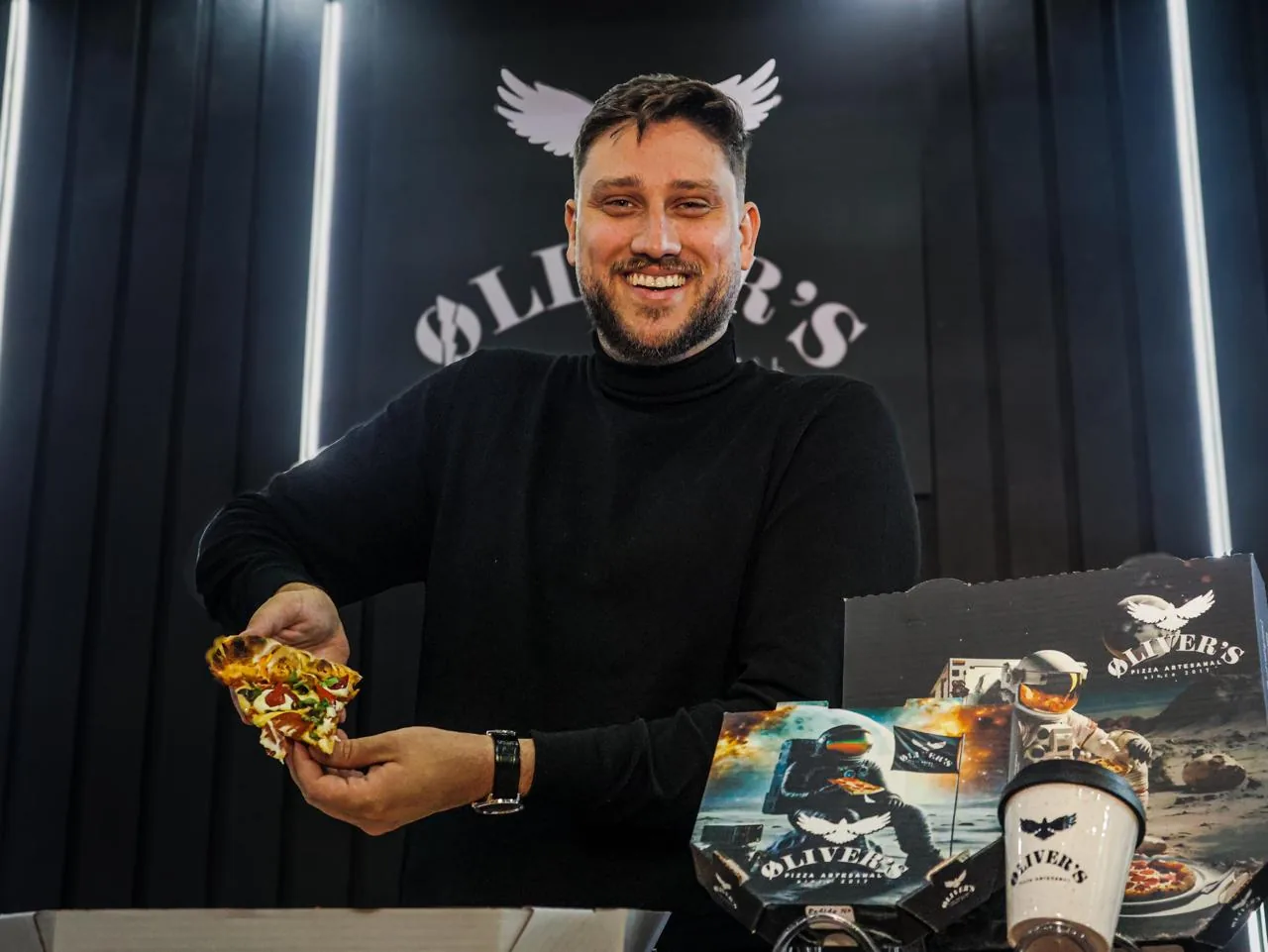 Sócio Øliver's na feira de franquias
